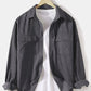 Mens Corduroy Solid Color Cargo Style Long Sleeve Shirts With Flap Pockets