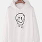Mens Cotton Funny Face Print Drop Sleeve Casual Drawstring Hoodies