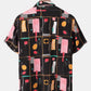 Mens All Over Graffiti Print Street Short Sleeve Shirts