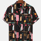 Mens All Over Graffiti Print Street Short Sleeve Shirts