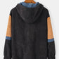 Mens Colorblock Corduroy Drawstring Hem Daily Pullover Hoodie