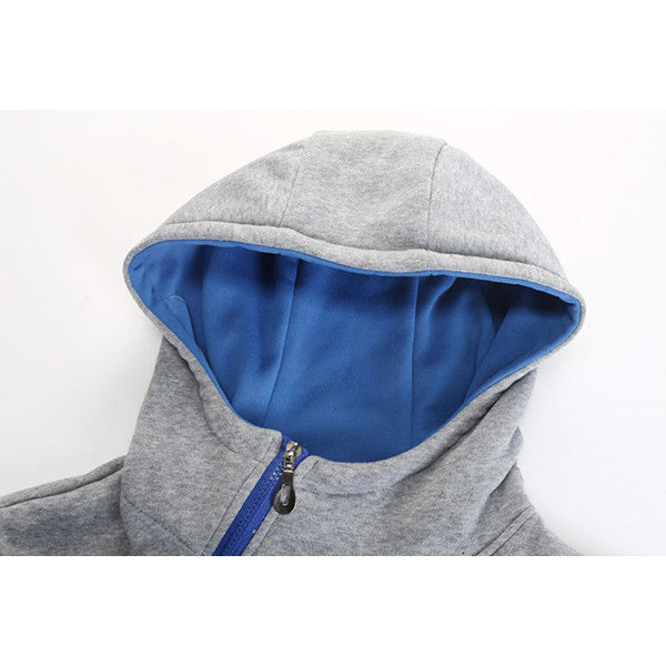 Mens Hoodies Solid Color Side Zipper Thick Casual Sport Hooded Tops SKU715666