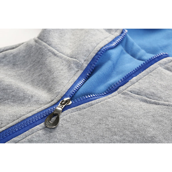 Mens Hoodies Solid Color Side Zipper Thick Casual Sport Hooded Tops SKU715666