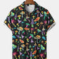 Mens Colorful Mushroom Print Button Up Street Short Sleeve Shirts