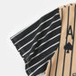 Mens Playing Card Pattern Patchwork Striped Shirt & Shorts Co-ords