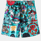 Mens Allover Funny Cartoon Print Loose Casual Two Pieces Outfits