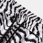 Mens Zebra Pattern Revere Collar Shirt & Drawstring Shorts Two Piece Outfits