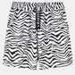 Mens Zebra Pattern Revere Collar Shirt & Drawstring Shorts Two Piece Outfits