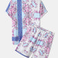 Mens Pink Baroque Print Vintage Revere Collar Two Pieces Outfits