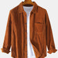 Mens Plain Style Corduroy Solid Color Casual Long Sleeve Shirts SKUD63857