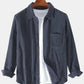 Mens Plain Style Corduroy Solid Color Casual Long Sleeve Shirts SKUD63857