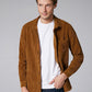 Mens Plain Style Corduroy Solid Color Casual Long Sleeve Shirts SKUD63857