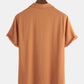 Mens Cotton Light Breathable Solid Color Revere Shirt