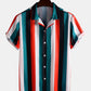 Men Colorful Stripe Printed Holiday Casual Shirt
