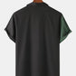 Men Asymmetric Color Matching Casual Short Sleeve Shirt
