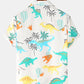 Mens Funny Style Dinosaur Cartoon Printed Short Sleeve Shirts