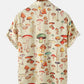 Mens Colorful Element Mushroom Pattern Print Loose Light Short Sleeve Shirts