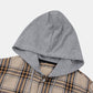 Mens Tartan Plaid Button Up Casual Long Sleeve Drawstring Hooded Shirts