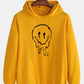 Mens Cotton Funny Face Print Drop Sleeve Casual Drawstring Hoodies