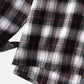 Mens Cotton Plaid Button Up Long Sleeve Casual Drawstring Hooded Shirts