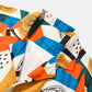 Mens Graffiti Geometry Graphics Colorblock Pocket Short Sleeve Shirt