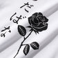 Mens Rose Japanese Character Print Cotton Casual Drawstring Overhead Hoodies