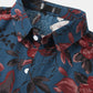 Mens Flower Plant Print Lapel Holiday Short Sleeve Shirts
