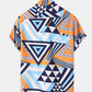 Mens Triangle All Over Print Lapel Street Short Sleeve Shirts