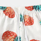 Mens Pineapple Pattern Print Casual Loungewear Comfy Breathable Button Drawstring Outfits Set