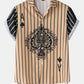 Mens Playing Card Pattern Patchwork Striped Shirt & Shorts Co-ords
