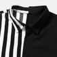Mens Patchwork Stripe Pocket Drawstring Short Sleeve Two Piece Outfits