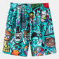 Mens Allover Funny Cartoon Print Loose Casual Two Pieces Outfits