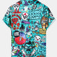 Mens Allover Funny Cartoon Print Loose Casual Two Pieces Outfits