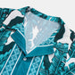 Mens Summer Holiday Revere Collar Tropical Leaf Pattern Baroque Two Piece Outfits