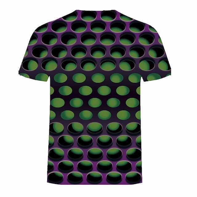 New Men's T shirt 3D Print Graphic Optical Illusion Plus Size Short Sleeve Casual Tops