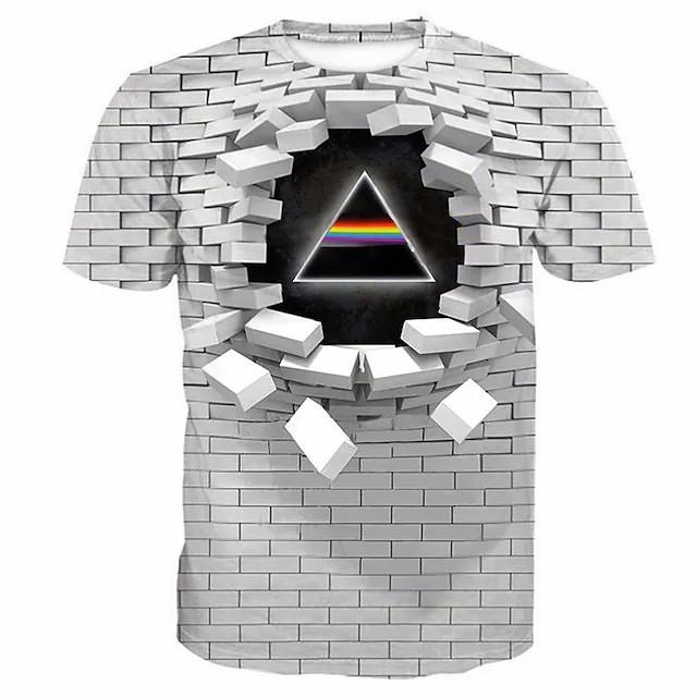 New Men's T shirt 3D Print Graphic Optical Illusion Plus Size Short Sleeve Casual Tops