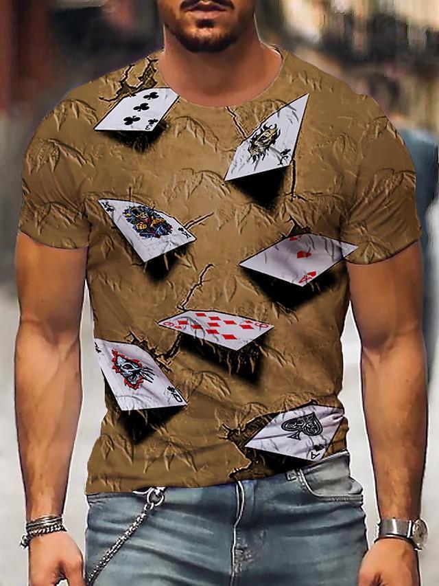 New Men's T shirt 3D Print Graphic Short Sleeve Daily Tops Round Neck