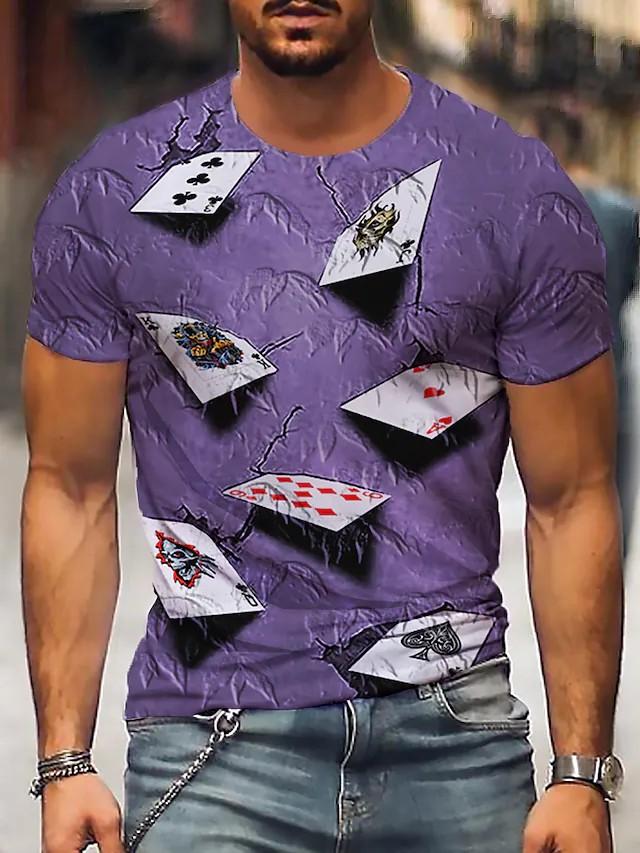 New Men's T shirt 3D Print Graphic Short Sleeve Daily Tops Round Neck