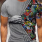 Men's Tee T shirt 3D Graphic Prints Hand Print Short Sleeve Daily Tops Casual Designer