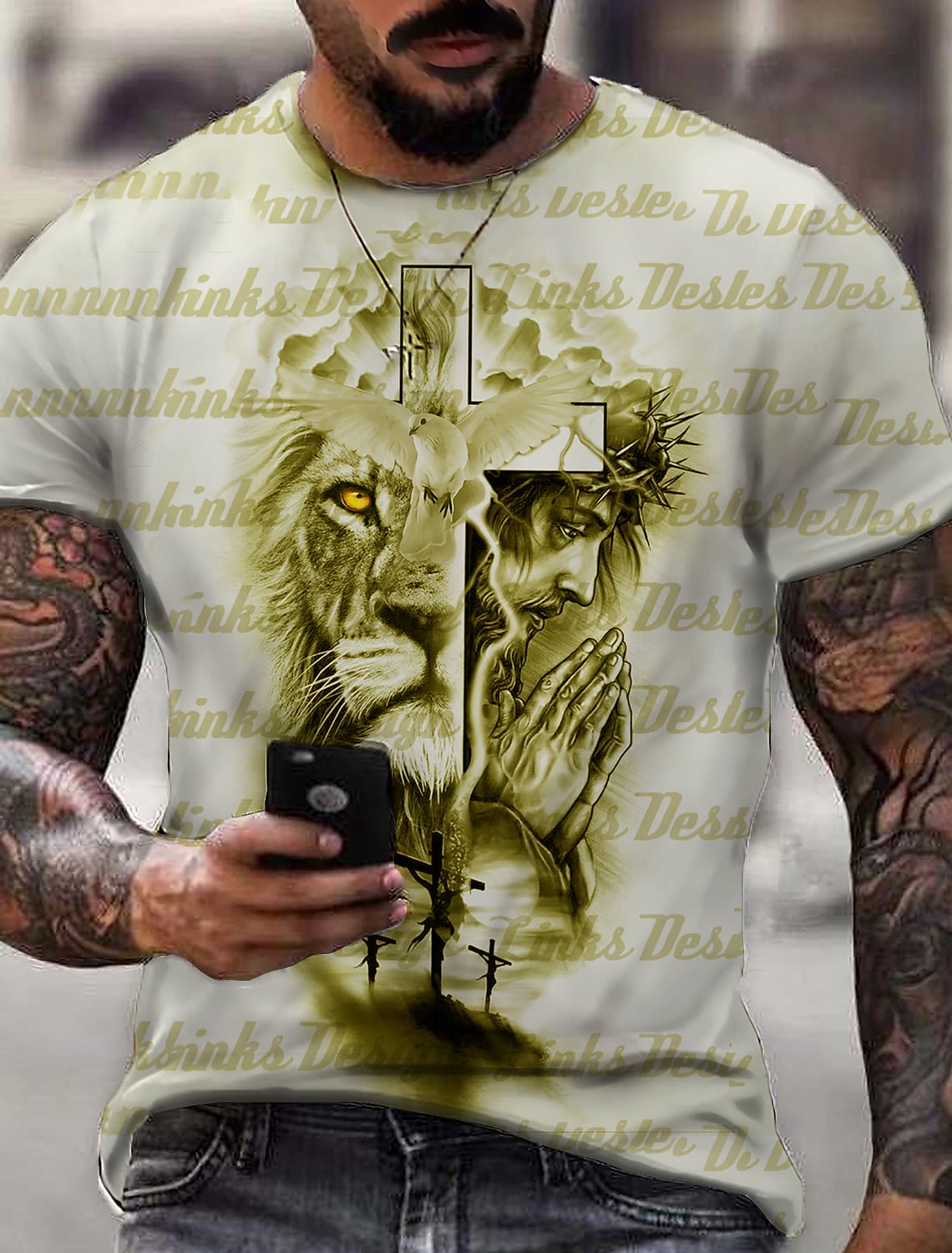 Men's Tee T-shirt Shirt 3D Print Graphic Prints Lion Print Short Sleeve Daily Tops